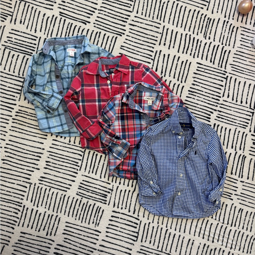 Ralph Lauren, Cherokee, OshKosh, Cat and Jack Button Down Shirts 2T